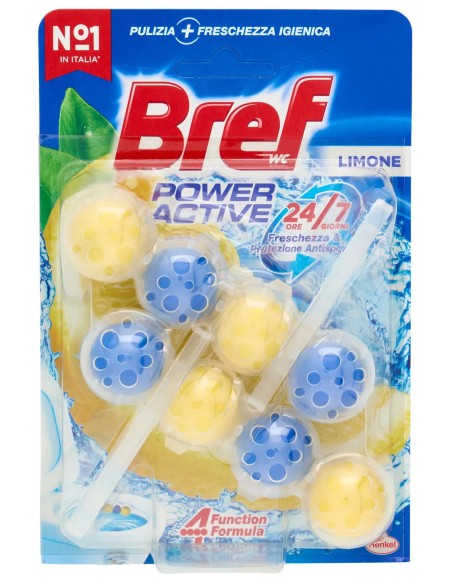 Bref Wc Power Activ - 2 Tavolette Wc Deodoranti 4 Funzioni Da 50g - Limone